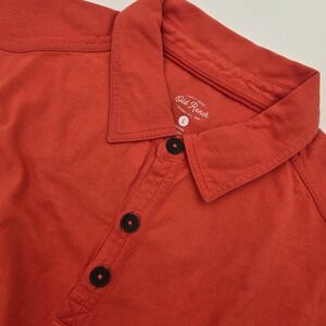 Old Ranch Button Polo Shirt Short Sleeve Casual‎ Top Coral Men's Large